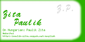 zita paulik business card